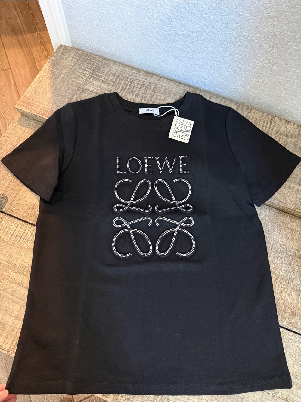 Loe Black Crystal Logo Short Sleeve Tee